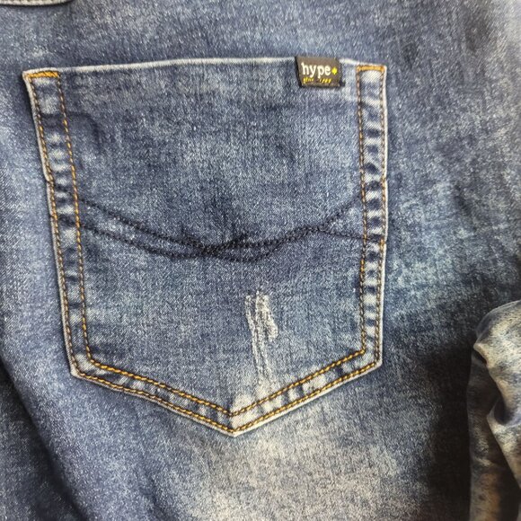 Hype Women's Blue Denim Joggers Size 21/22 - Stretchy Comfortable Elastic Waist - Picture 9 of 12